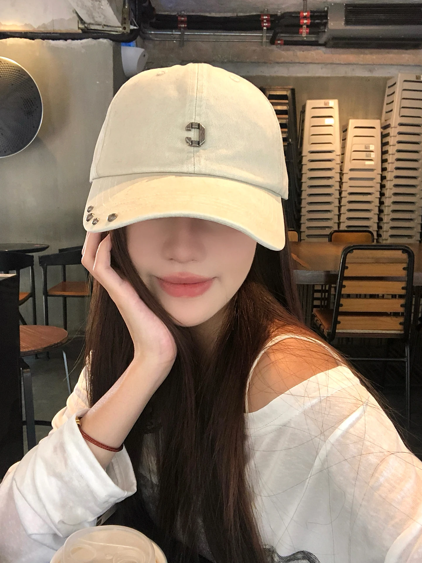 Simplified Design Hard Top Baseball Cap for Women Large Circumference Face Slimming Fashionable Duckbill Hat Casual Style