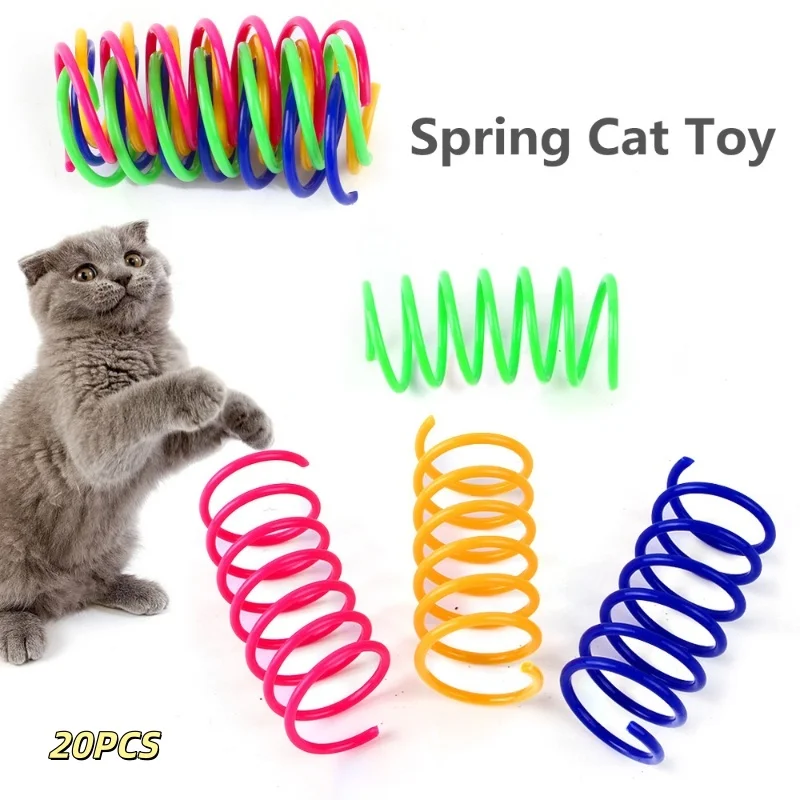 4/200 Stück interaktive bunte Spiralfedern für Kätzchen, Katzenspielzeug für Kätzchen und Katzen, Haustierprodukte