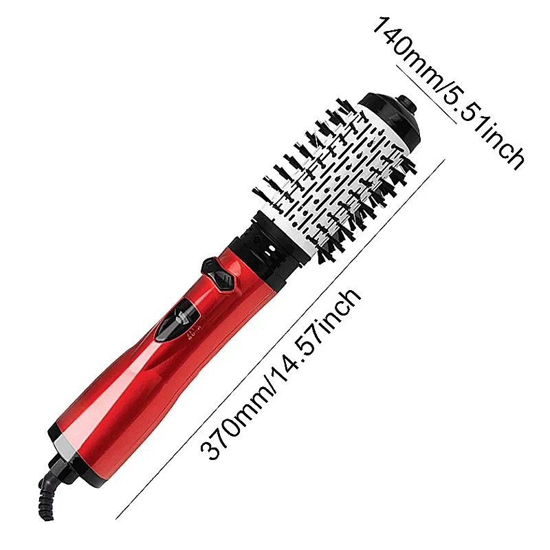 3-in-1 Hot Air Styler Rotating Hair Dryer Brush Set with 2 Interchangeable Brushes | Anti-Frizz Hot Air Spin Brush for Fast Drying Straightening Curling | Portable Multifunctional Hair Styling Tool for Salon-Quality Results at Home
