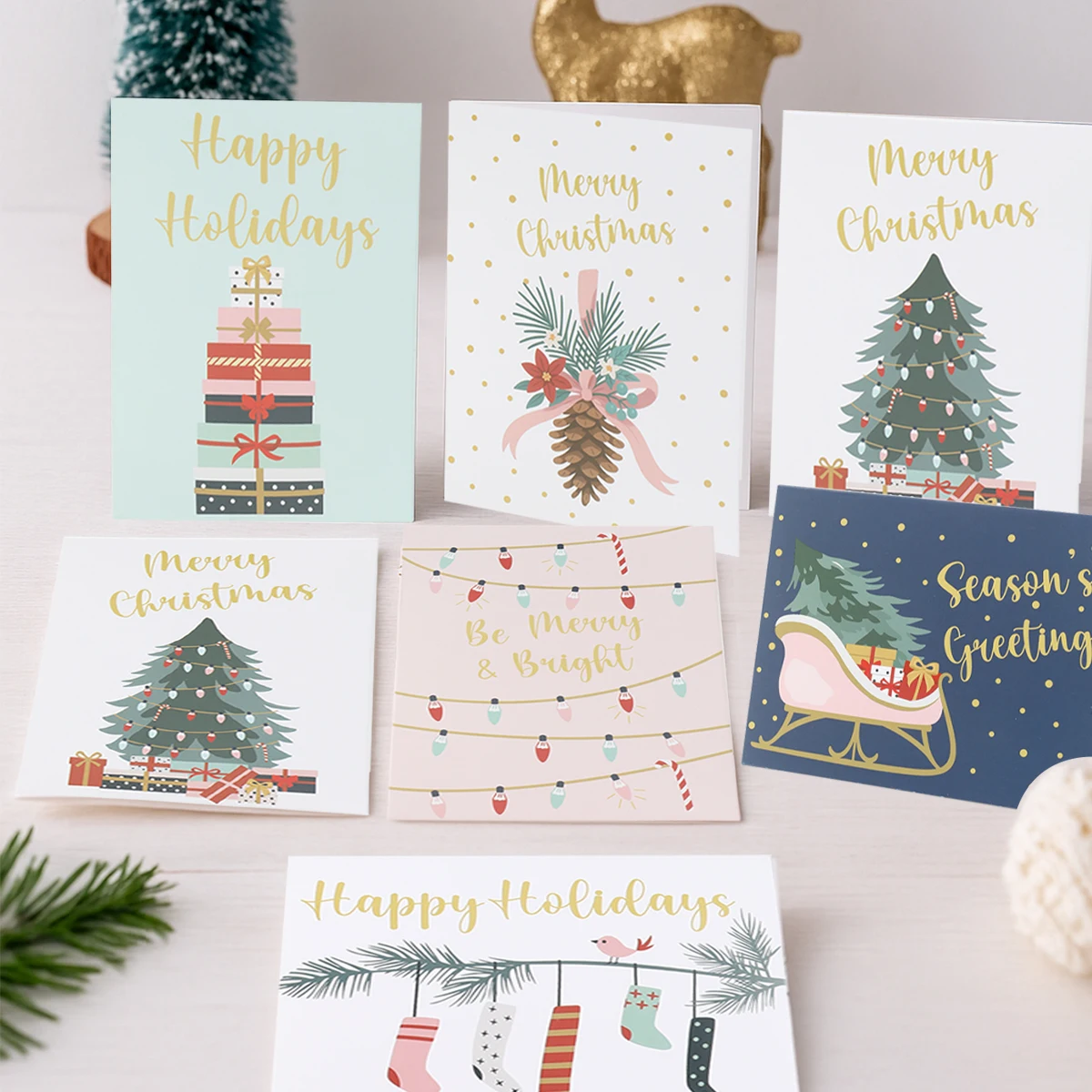 

24pcs/Set Christmas Greeting Cards Merry Christmas Decoration for Home 2025 Blessing Postcard Navidad Natal New Year Gift 2026