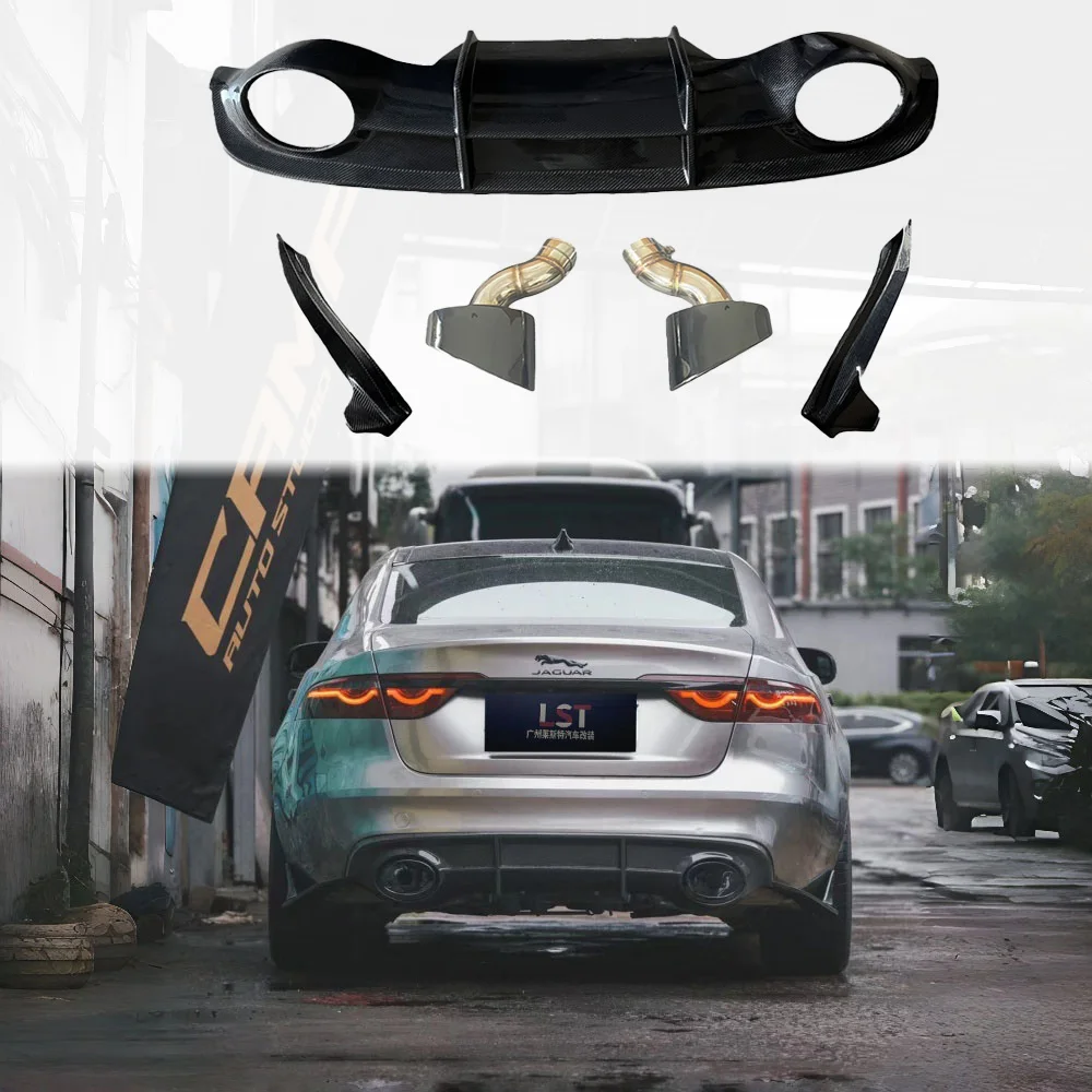 

Задний спойлер из углеродного волокна, задняя губа, задний диффузор, комплект кузова для Jaguar XF XFL 2016-2020, модификационные аксессуары, комплект кузова