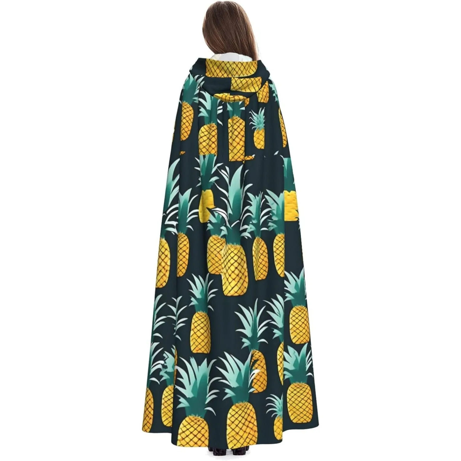 

Плащ с капюшоном для взрослых с принтом ананаса и накидкой ведьмы на Хэллоуин, Рождество, костюм для вечеринки