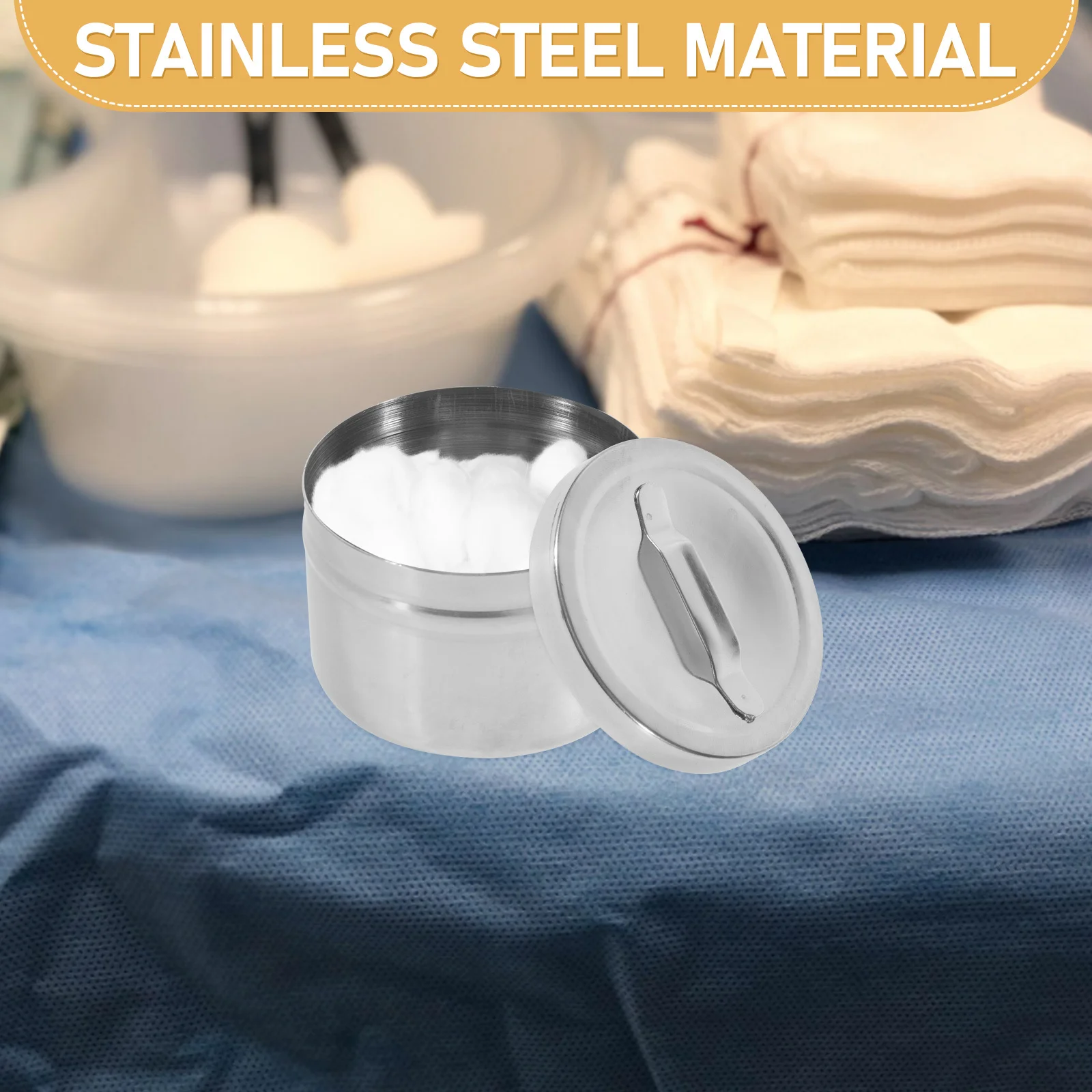 

Alcohol Bathroom Canisters with Lids Jars for Cotton Buds Stainless Steel Container Holder Ear Boxes