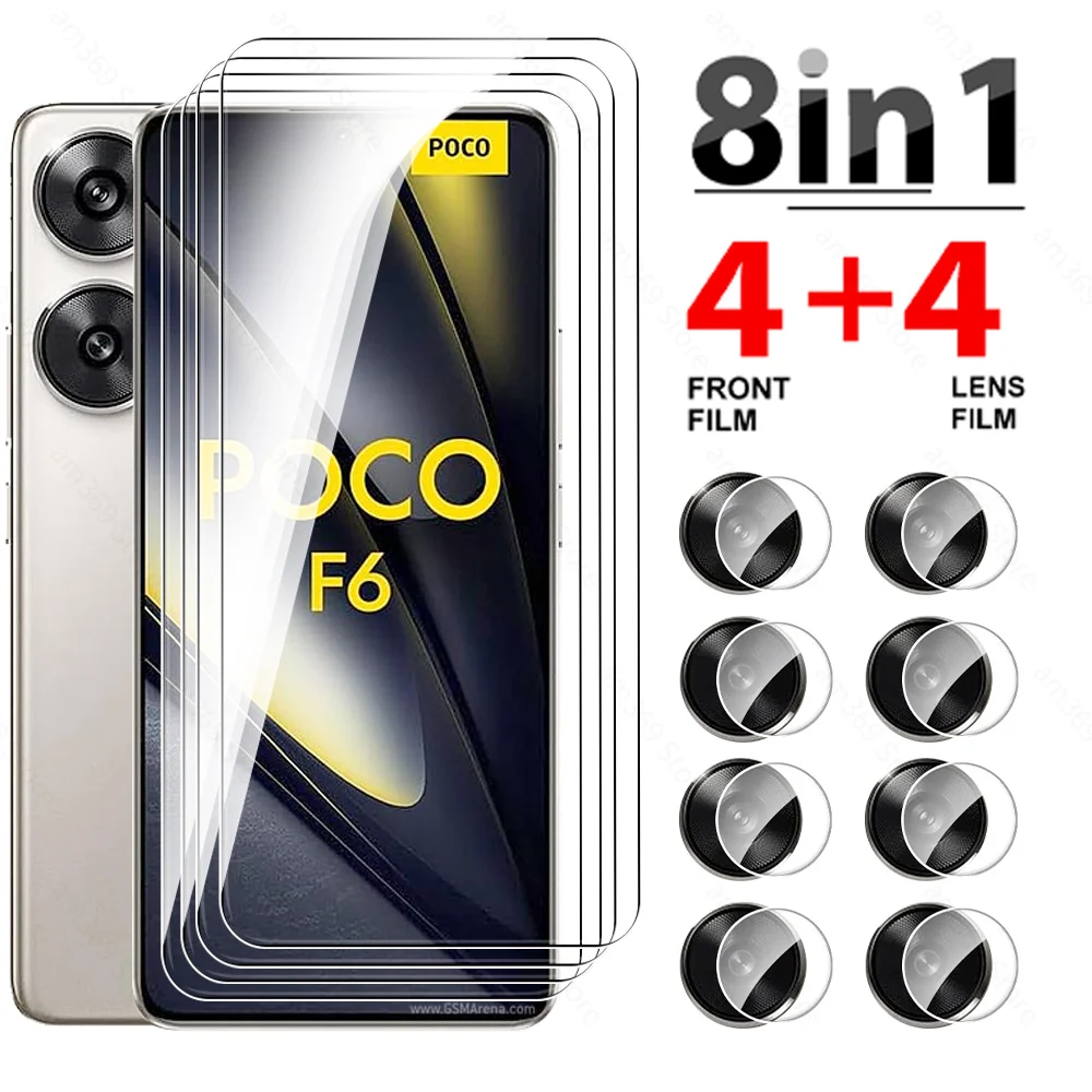 8To1 9H Glass For Xiaomi Poco F6 5G Tempered Glass Little X6 M6 Pro C65 PocoF6 PocoX6 PocoM6 PocoC65 4G Camera Screen Protector