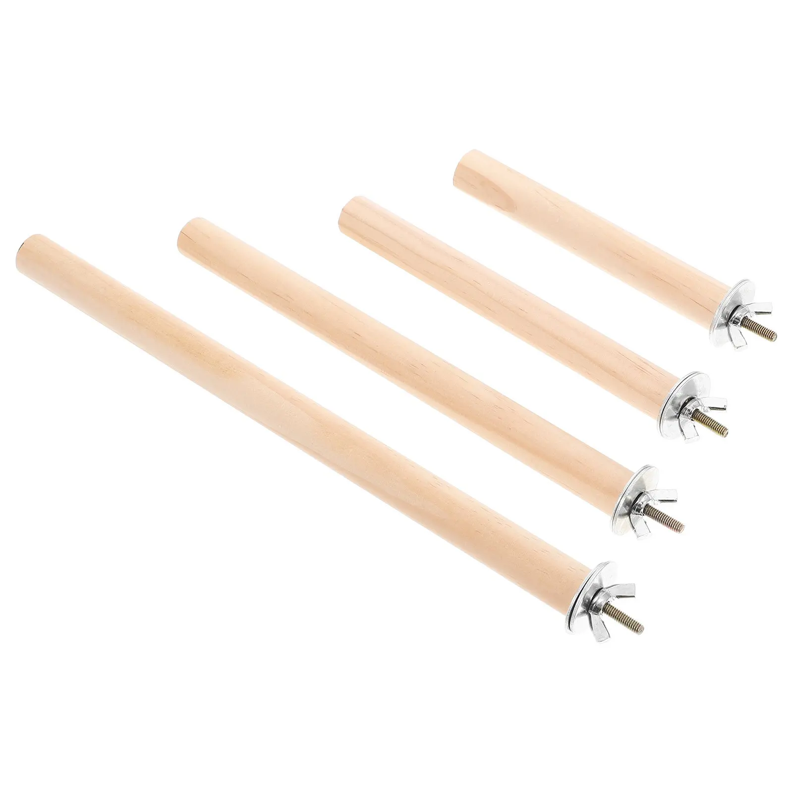 4Pcs Parrot Thickened Wooden Stand Perch Essential Bird Cage Platform Replacement Parts for Medium Large Birds Bird Accessories