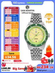 Reloj de buceo San Martin de 39,5mm, Serie de frutas divertidas a la moda, relojes deportivos para hombres NH35, mecánico automático 20 ATM SN0116 Reloj