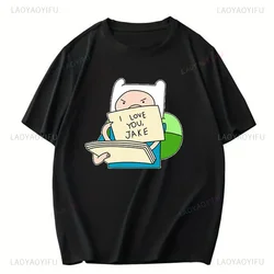 Adventure Time Cartoon Printing Shirt for Men Fashionable Cotton T Shirt Summer Street Wear New Trend Casual Unisex Clothes