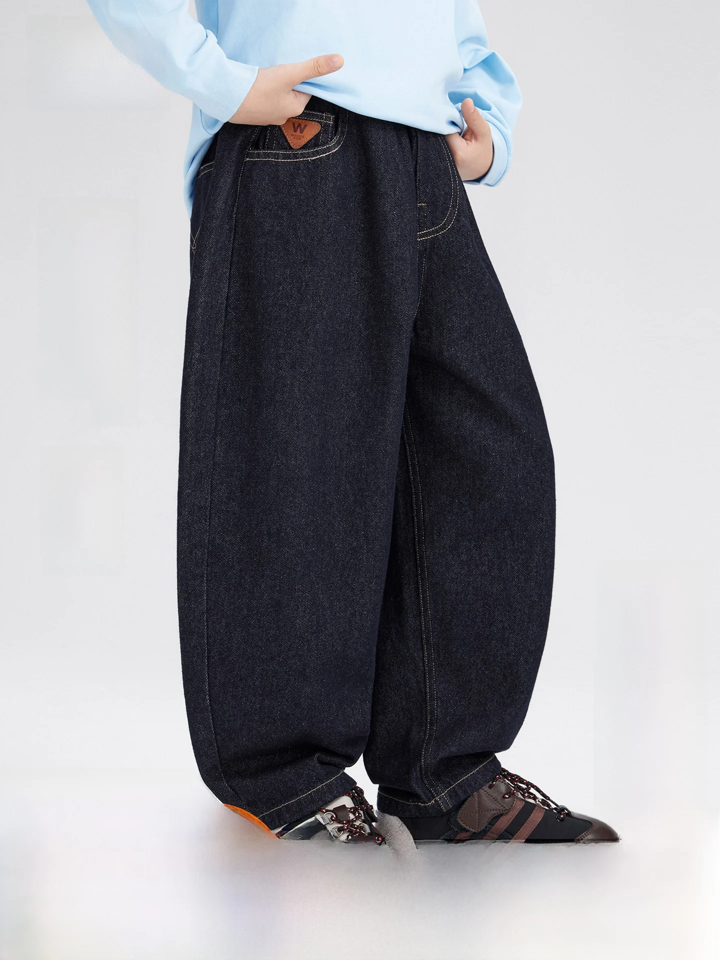 Retro Wide Leg Children's Jeans Boys' Long Trousers Wear Resistant Color Fastening Fashionable Kids' Denim Pants Autumn 2026