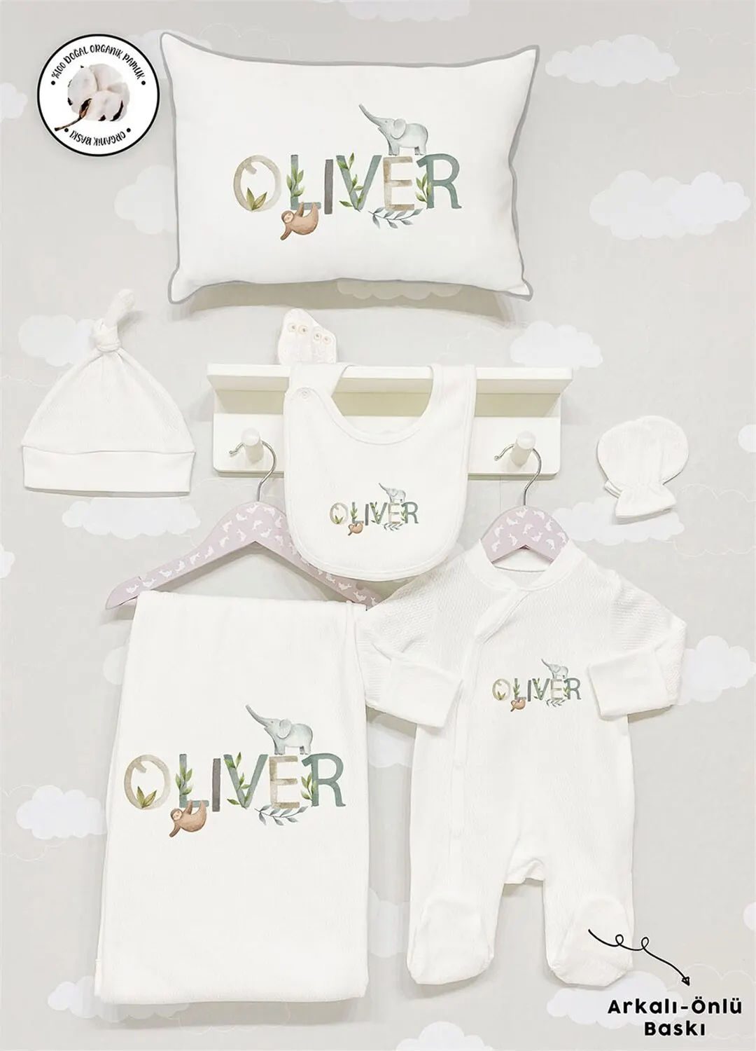 Personalisierte Organische Baumwolle Stoff Mädchen Junge Baby 6-Pcs Strampler Set Custom Kleidung Winter Frühling