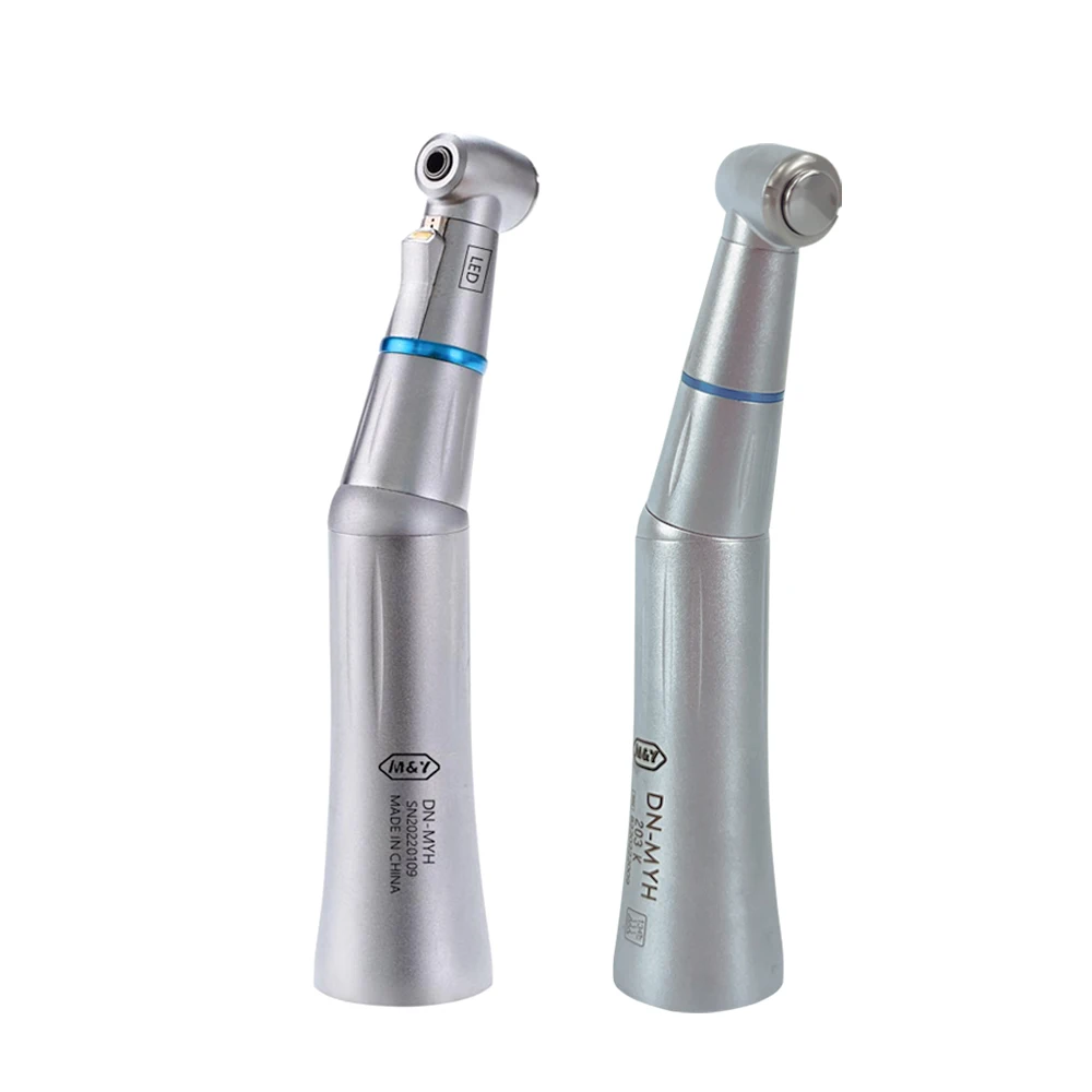 de ntal Push Button LED Light Low Speed 1:1 Contra Angle Handpiece K*VO Internal Water Spray Dentists E-type Connector Handpiece