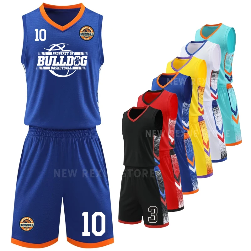 Men/Kids Custom Basketball Jersey Sleeveless Shirt 100% Polyester Breathable Professional Training Uniforms Kits Plus Size