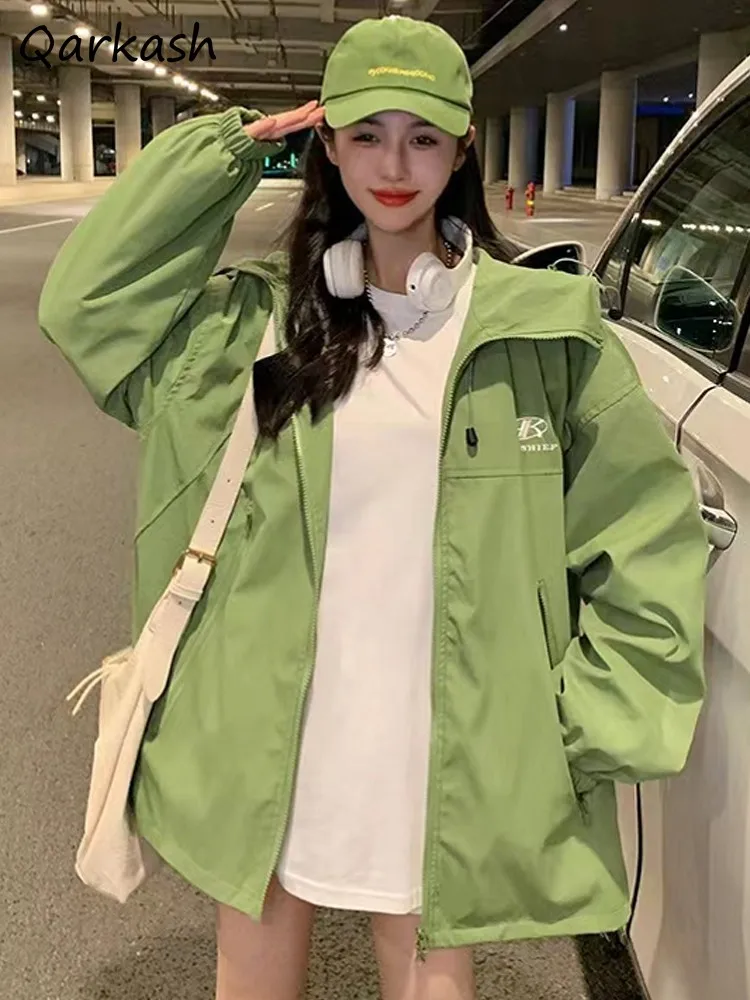 Women Jackets Long Sleeve Sun-proof Wind-proof All-match Couple Age-reducing Youthful Sports Coats Design Unique Trendy Street