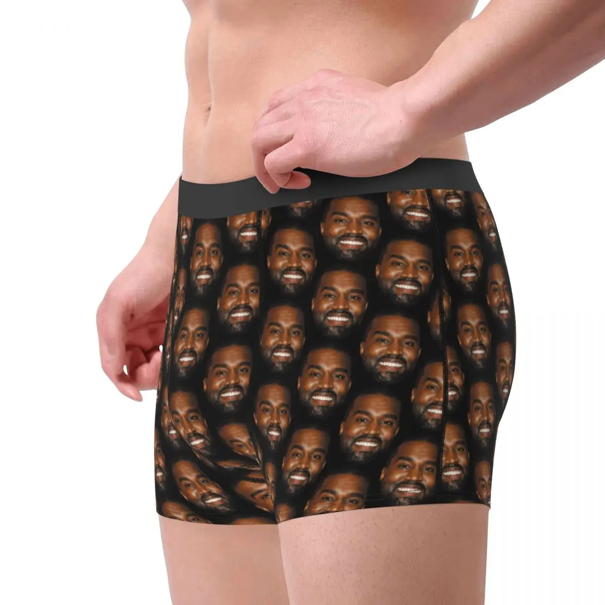 Custom Funny Kanye West Meme Underwear Male Print Boxer Briefs Shorts Panties Soft Underpants