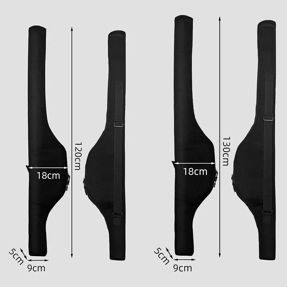 Portable Folding Fishing Rod Bag Black With Shoulder Strap Fishing Rod Case 120/130CM Fishing Pole Reel Bag Travel Storage Bag view 6