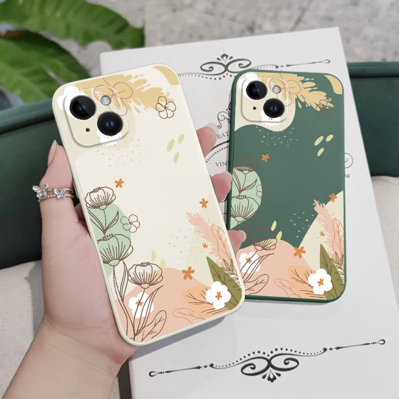 Warm Heart Flower Phone Case For iPhone 17 17 Air 16 16e 15 14 13 12 11 Pro Max Mini X XR XS Plus Cover