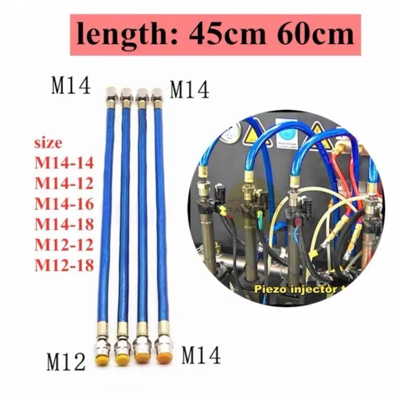 45cm 60cm M14-14/12 Common Rail Test Bench Pipe Oil Tube High Pressure 2500bar Diesel