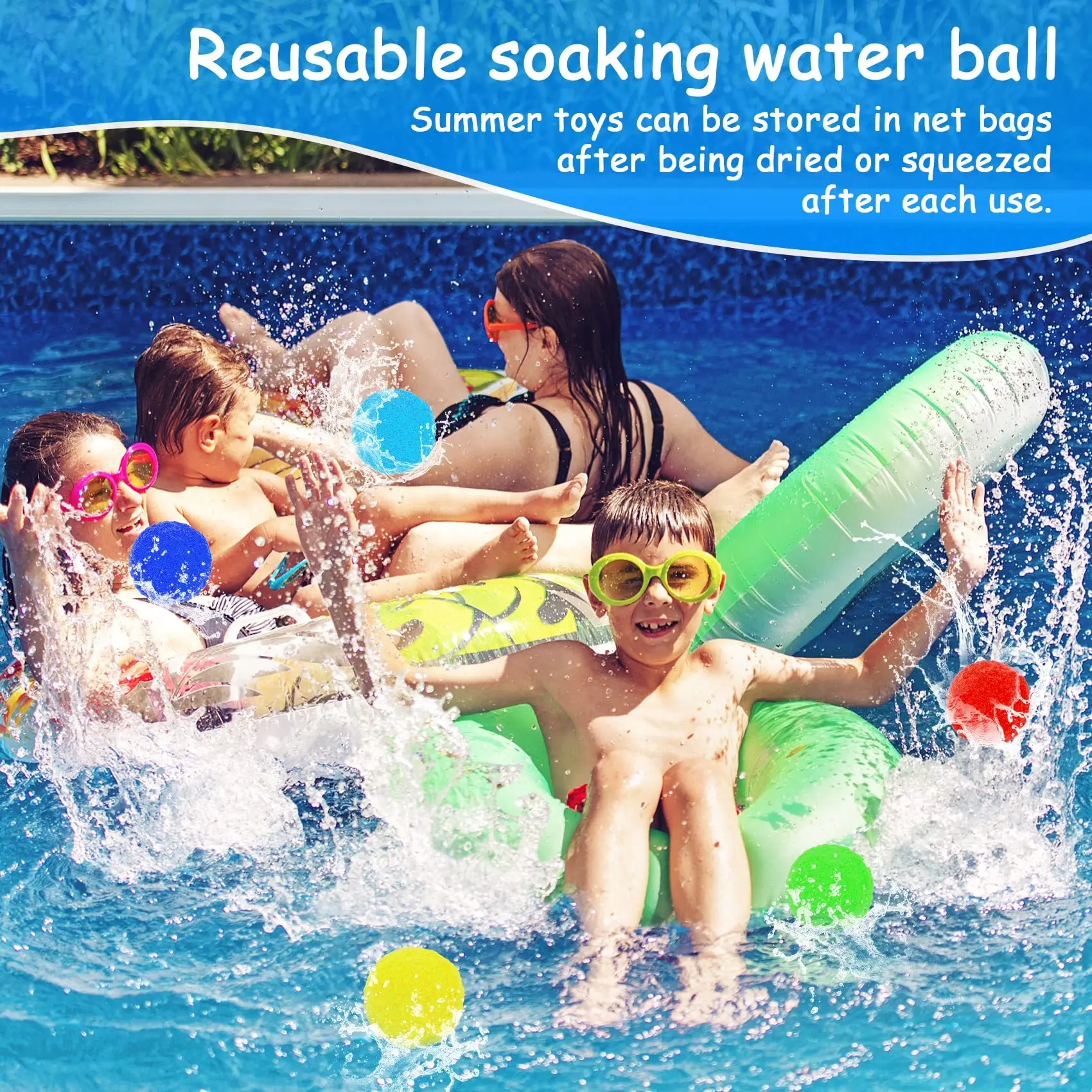 Reusable Water Balloons 60PCS Soaker Water Balls Kids Outdoor Toy for Pool Water Toys 5 Colors Rightness Beach Ball for Children