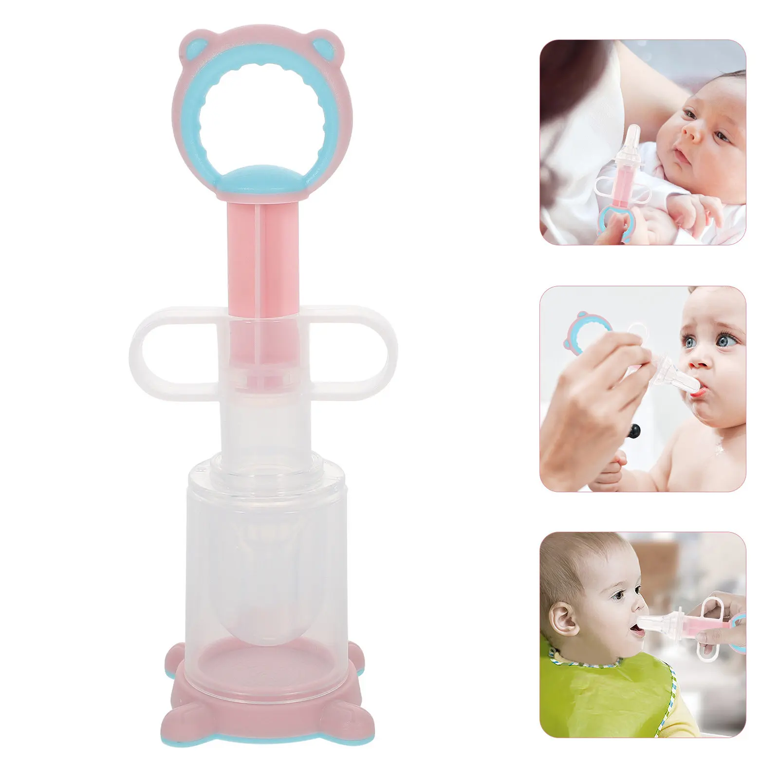 1Pcs Infant Medicine Feeder Silicone PP Material Liquid Dispenser Anti-Choke Baby Feeding Tool Durable Safe for Microwave