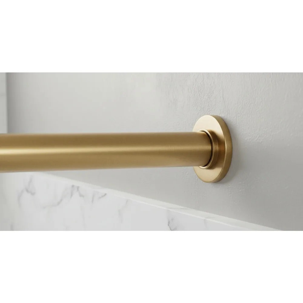 

Adjustable Spring Tension Curtain Rod - 54 to 90 Inch Heavy Duty, No Tools Needed for Windows & Shower, Warm Gold Finish
