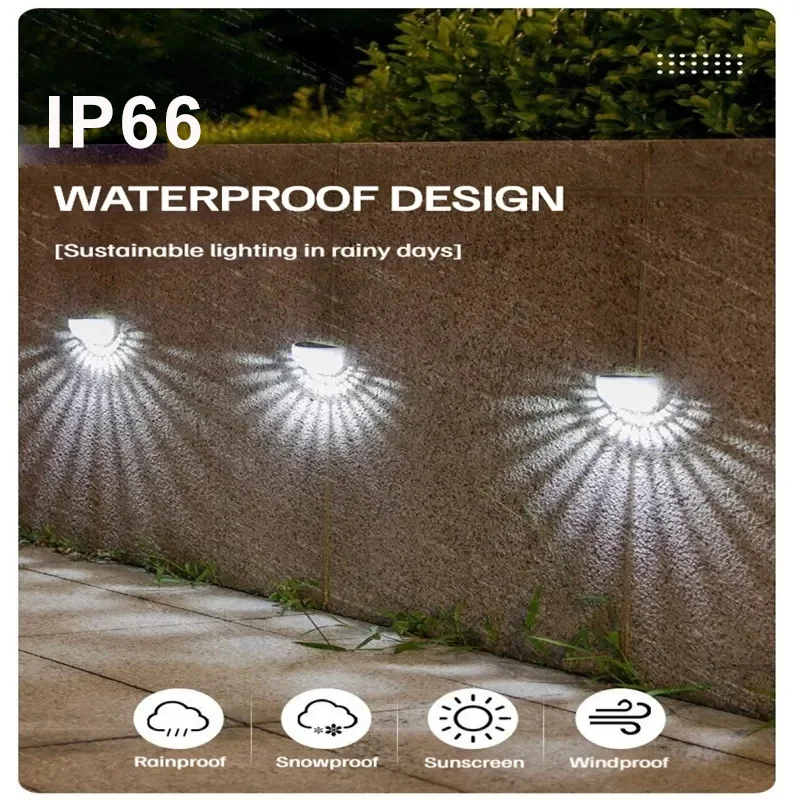 1-6pcs Solar Wall Lamp Outdoor Solar Lights IP66 Waterproof Light Energy Saving Night Light Garden Decor for Outside Porch Yard