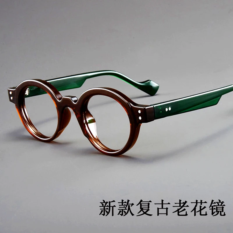 نظارات قراءة عصرية بإطار دائري كلاسيكي مصنوعة من الراتنج الخفيف للغاية، مناسبة لكل من الرجال والنساء