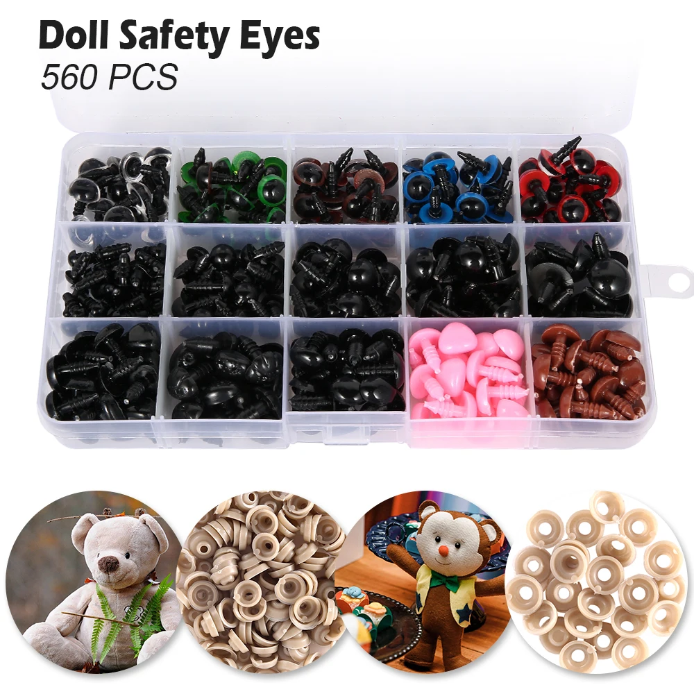 560/330Pcs Doll Making Eyes Plastic Safety Eyes For Toys Diy Multiple Sizes Crochet Animal Button Eye For Craft Doll Plush toys