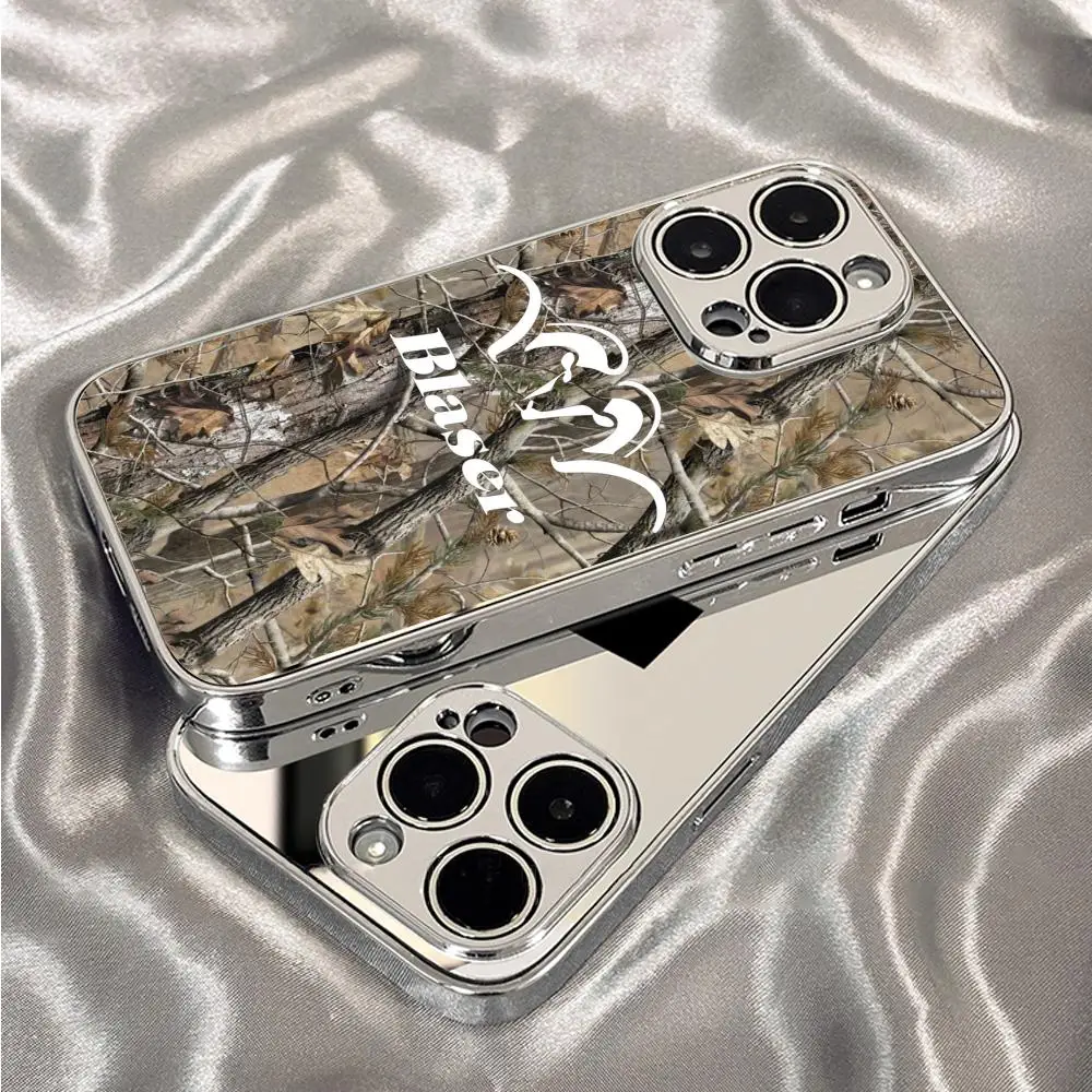 B-BlaserS Usa Rifles Phone Case For iPhone 12-17 Pro Max Plus Electroplated Metal Bumper Case Slim Tempered Glass