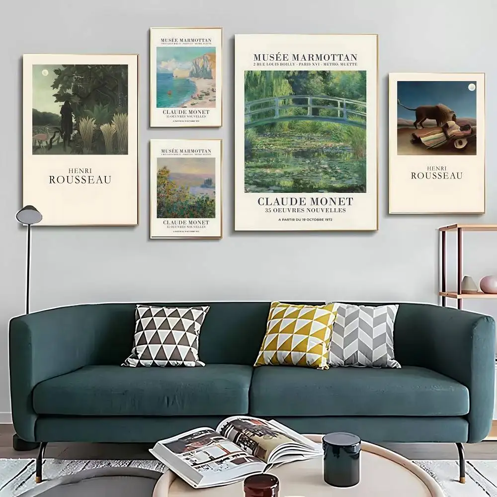 Famous Drawing Art Claude Monet Poster Kraft Club Bar Paper Vintage Posters Wall Art Painting Bedroom Study Stickers