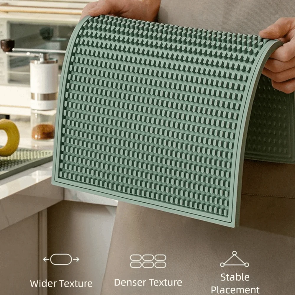 مقاومة للحرارة كونترتوب بار حصيرة عدم الانزلاق مقاوم للماء طبق الزجاج تجفيف الوسادة قابلة لإعادة الاستخدام تسرب Poof المطبخ استنزاف حصيرة باريستا #5