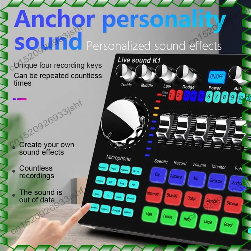 -BOFF K1 بطاقة الصوت المباشرة المحمولة بلوتوث كارت الصوت مهنة قابل للتعديل حجم الصوت لتسجيل الموسيقى #2