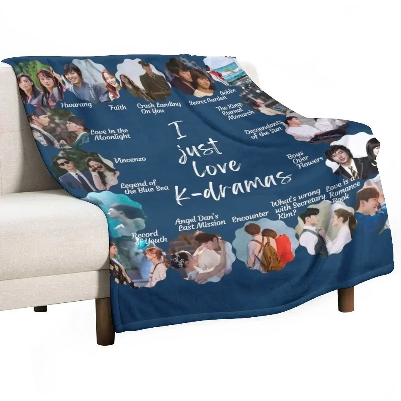 I Just Love K-dramas! Throw Blanket Warm Decoratives Picnic Blankets