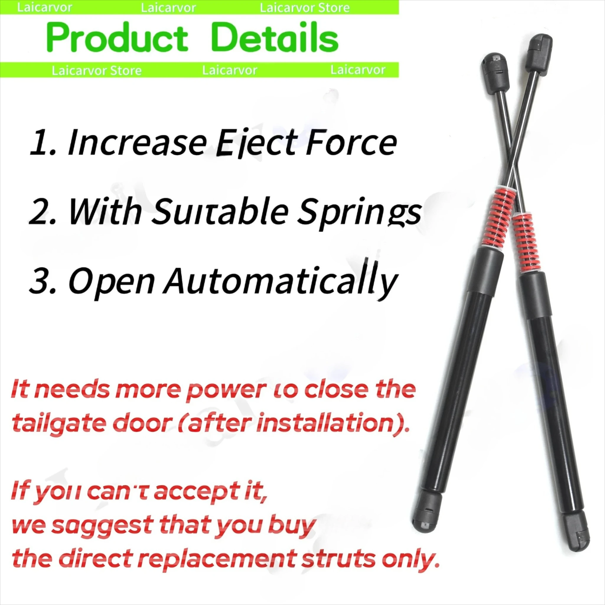 For Volkswagen Passat Variant B8 Estate 2014-2023 Auto Struts With Springs Rear Tailgate Boot Lift Support Rods Shocks Damper