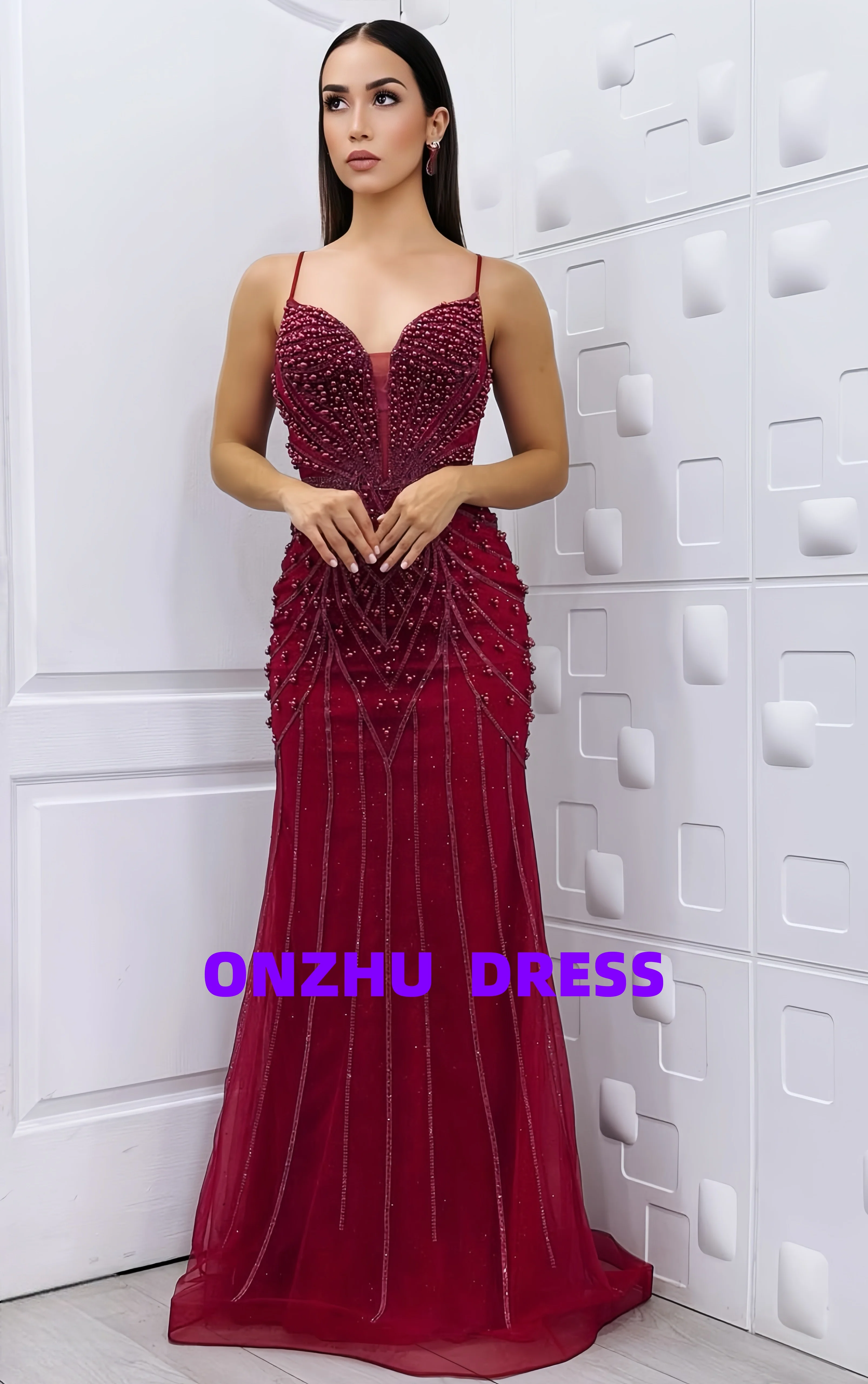 Personalizado sem alças sem mangas a linha elegante vestidos de noite luxo robes de soiree vestidos de gala festa dr