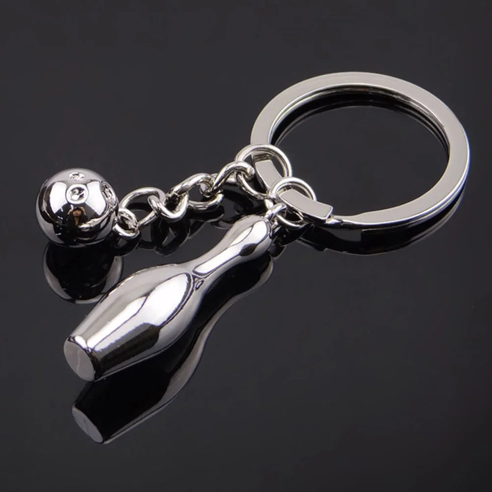 5 Pcs Football Bowling Keychain Student of The Lid Rings Zinc Alloy Keys Ornament