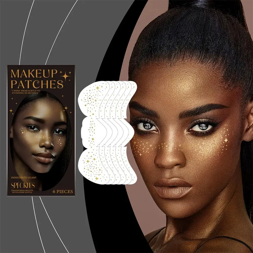 Make-up-Patches für das Gesicht – 6 Stück wasserdichte künstliche Sommersprossen – temporärer brauner gefälschter Sommersprossen-Aufkleber für Damen-Beauty-Make-up I3U6