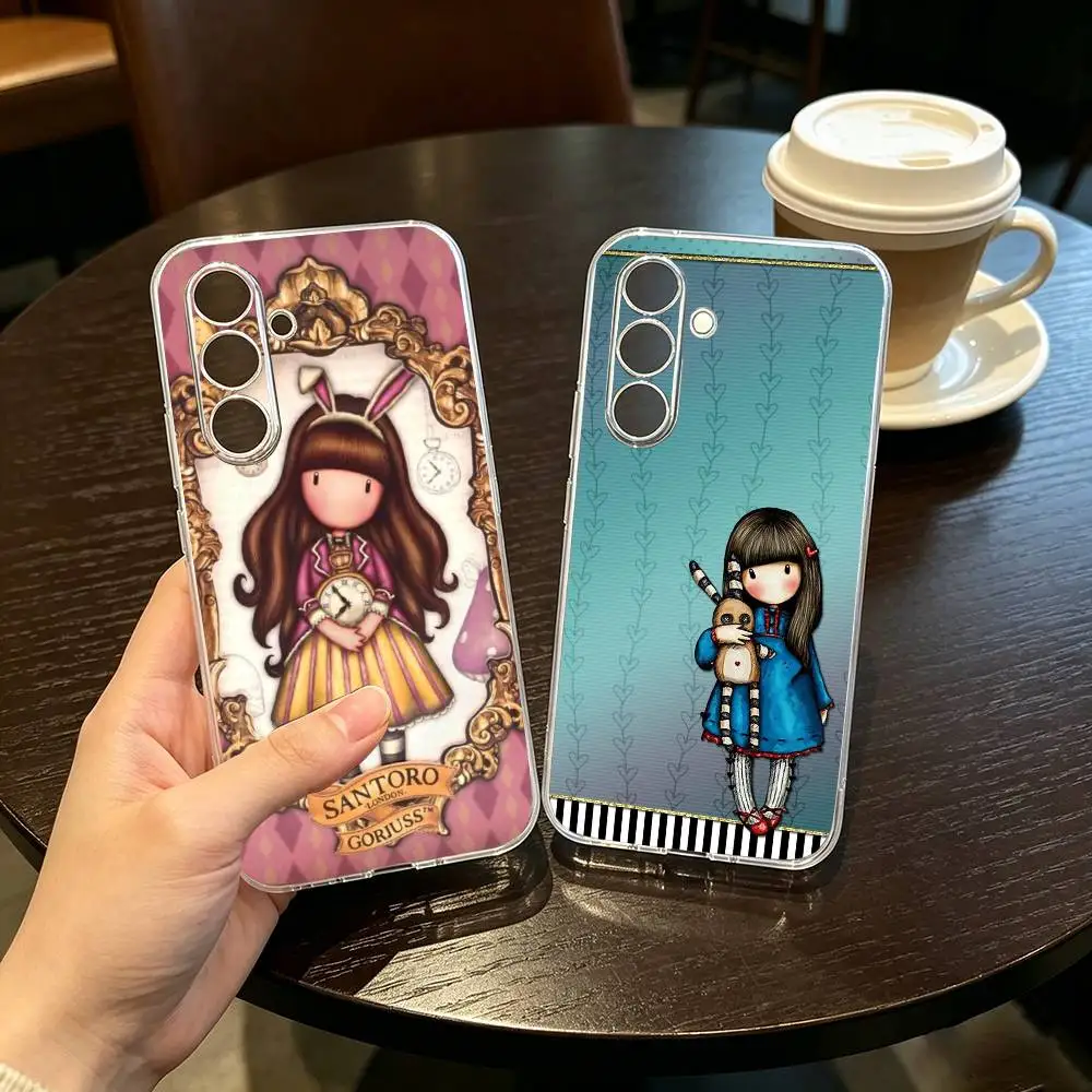 Cute S-Santoro g-Gorjuss Phone Case For SamsungA10,12,20,21S,30,31,40,50,51,52,70,71 Transparent Cover