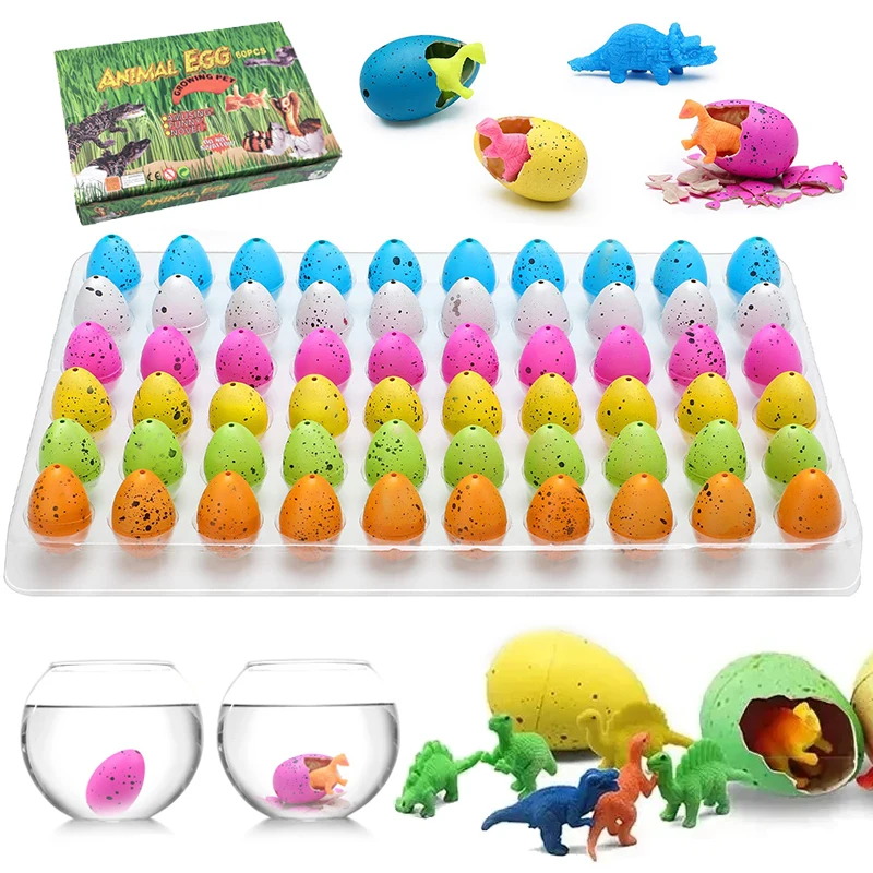 

60pcs Hatching Dinosaur Eggs with Box Mini EVA Children Puzzle Toys Animal Eggs Novelty Quirky Toy Birthday Party Supplies TMZ