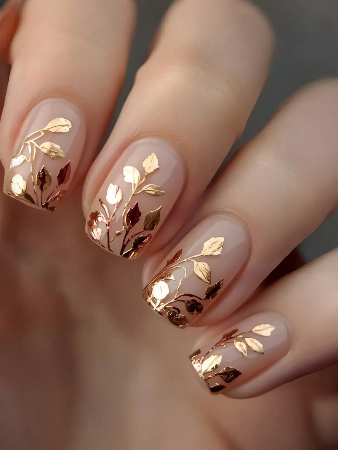 

24pcs Medium Square False Nails, Gold 3D Embossed Gilded Wear, Full Coverage Removable Manicure Set, Suitable For Women Party, Ball And Daily Wear Nail Supplies