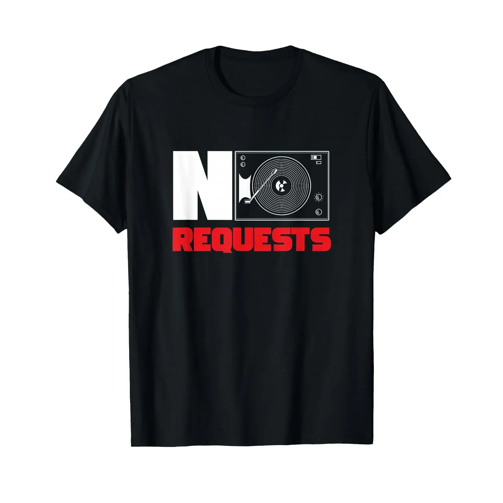 No Requests DJ Deejay Turntable Headphones Party Disco Club T Shirt vintage Washed Top For Everyday Wear fashion graphic
