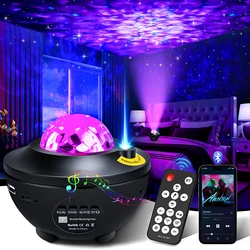 Projektor oceaniczny Galaxy Star Wave Lampka nocna Bluetooth z głośnikiem muzycznym Projektor zdalnego sterowania do dekoracji sypialni w domu