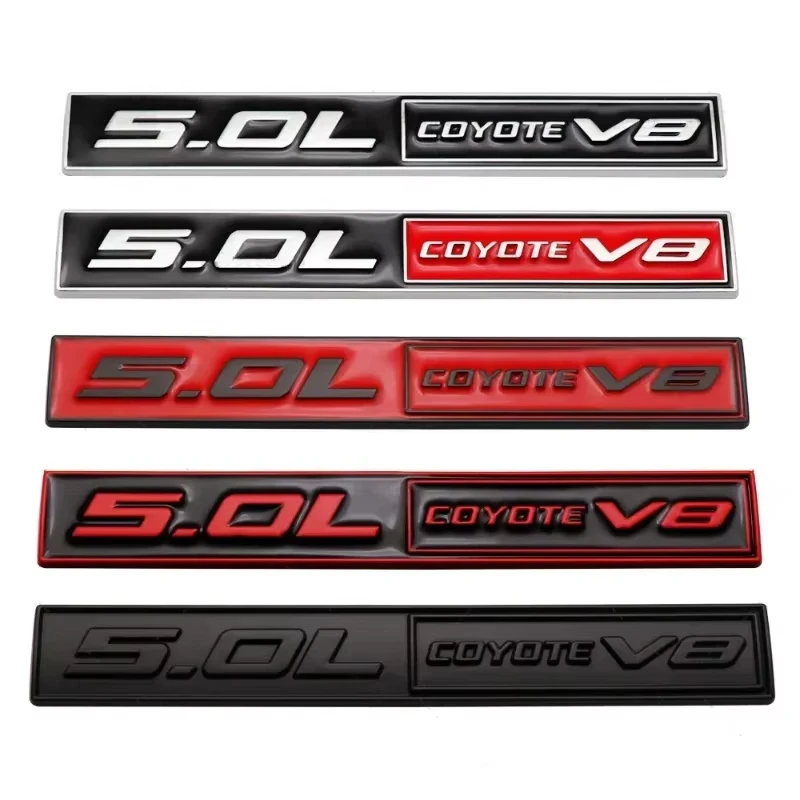 

3D Metal 5.0L COYOTE V8 Emblem Car Rear Trunk Sticker Fender Side Badge For Ford Mustang 5.0 GT F150 FX4 Kuga MONDEO Accessories