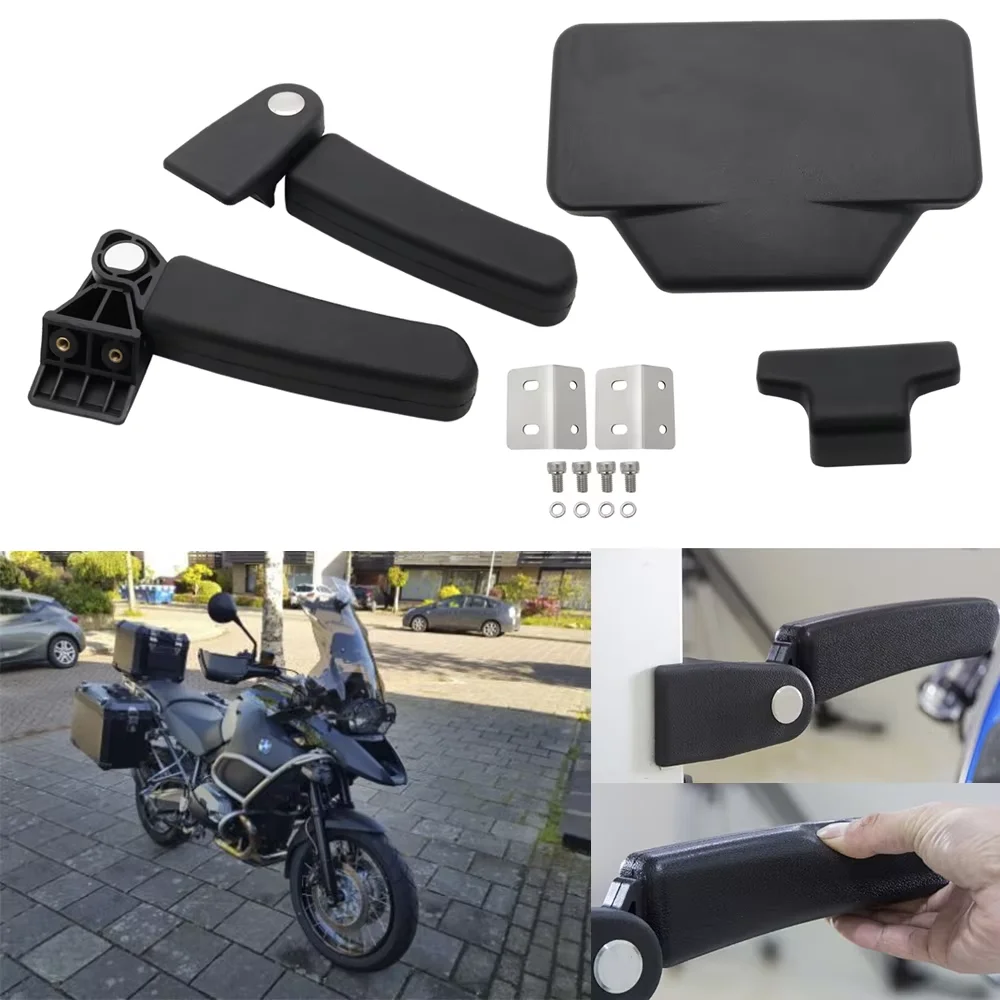 

Motorcycle Passenger Armrest ABS Passenger Rear Folding Top Case Box Rear Seat Armrest Kit for BMW Yamaha Universal Motor Parts