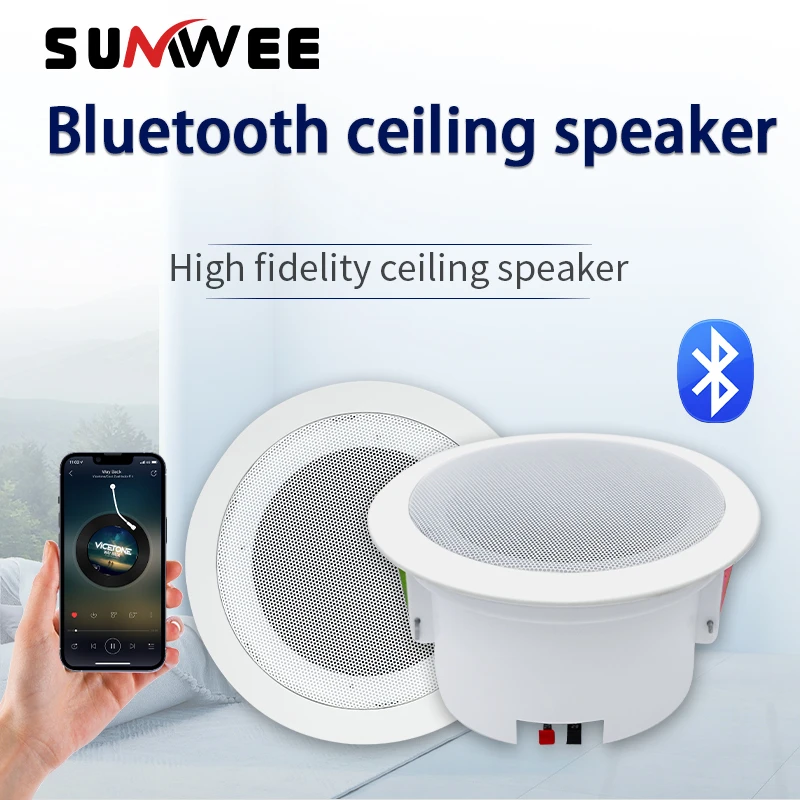 5 Inch audience Ceiling Bluetooth Speaker Stereo Indoor Marine speakers Home Theater For Built In Digital Class D Amplifier mall