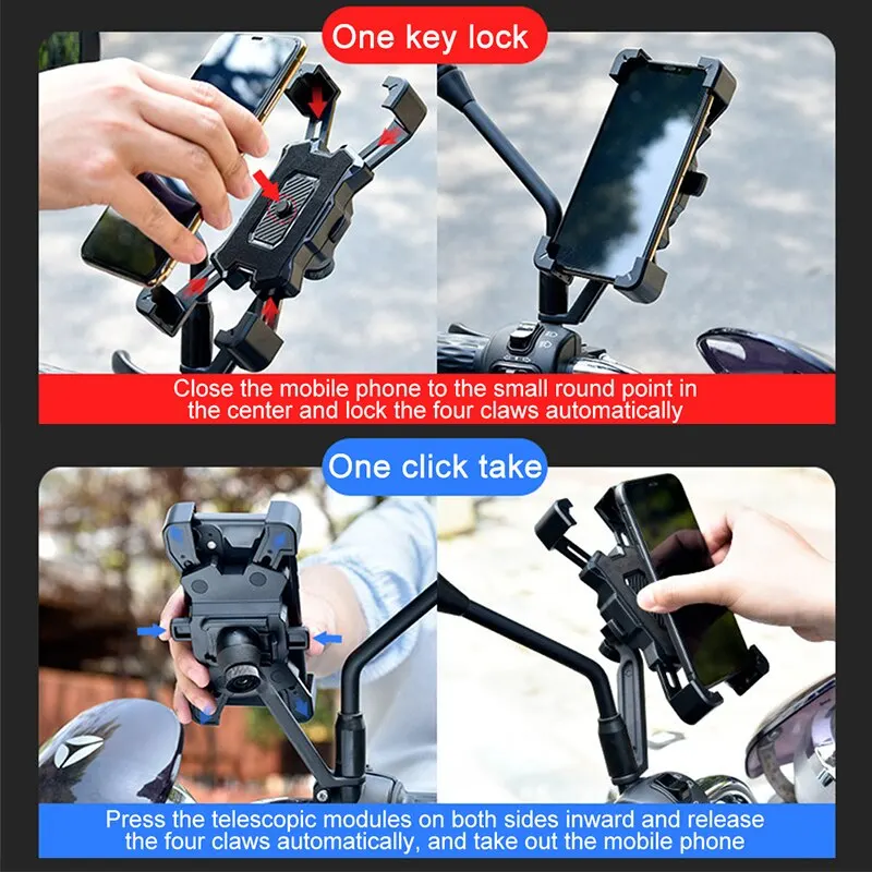 360 Degrees Rotatable Electric Bicycle Phone Holder for iPhone Riding MTB Bike Moto Motorcycle Stand Bracket Non-slip Cycling