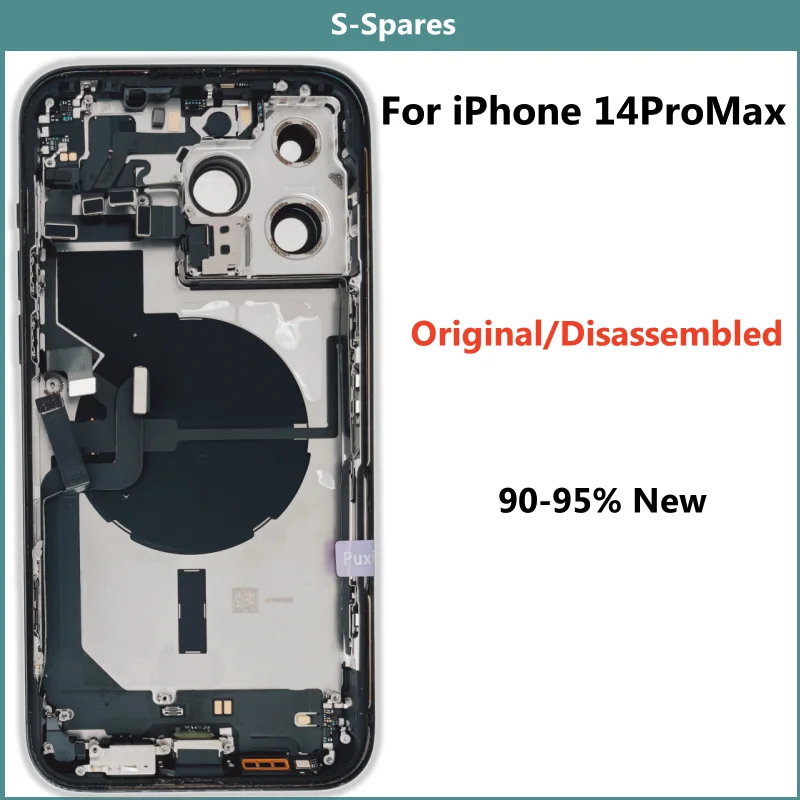 

90-95% New Original Disassembled Middle Frame Housing Back Cover For iPhone 14 Pro Max with NFC Wireless Charger Assembly