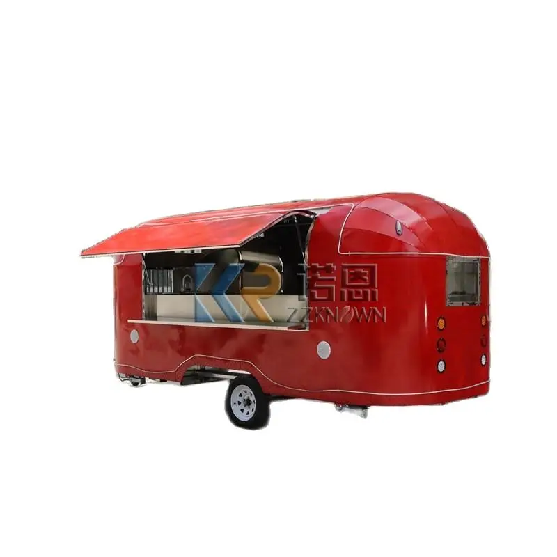 Stainless Steel Pizza Coffee Food Trailer Mobile Catering Trailer Airstream Trailers Food Trailer with kitchen Equipment for sal