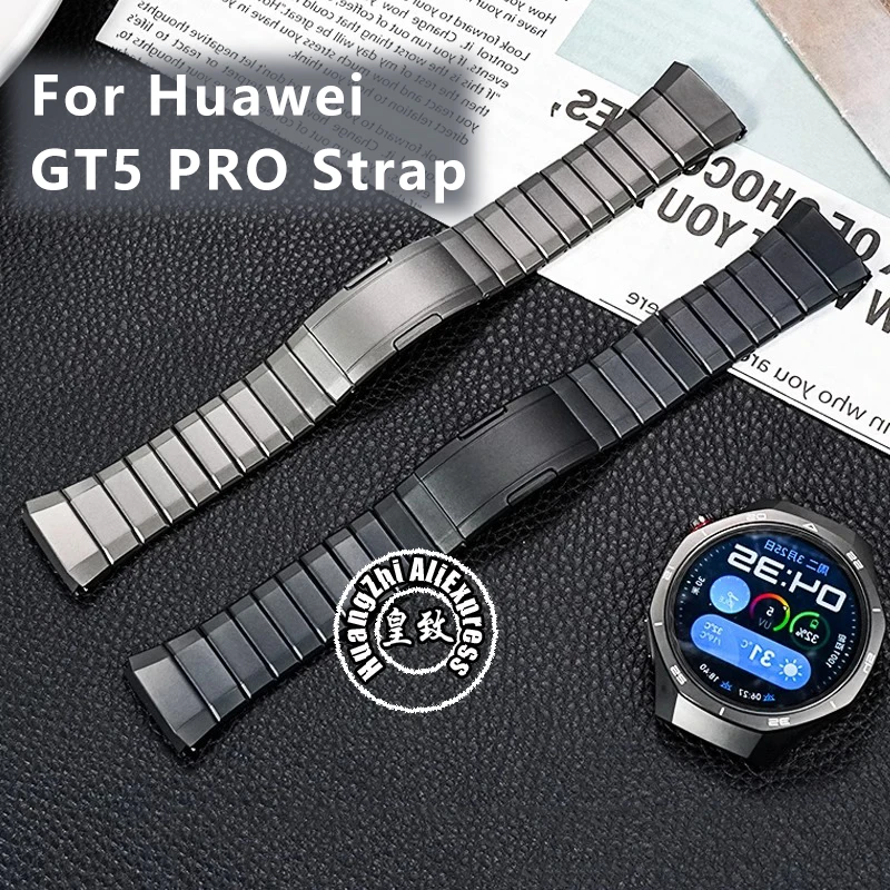 

Titanium Alloy Watch Strap for Huawei Watch GT 5 Pro 46mm Urltra-Light Offical GT5 pro 46mm Watchband Quick Release Wristband