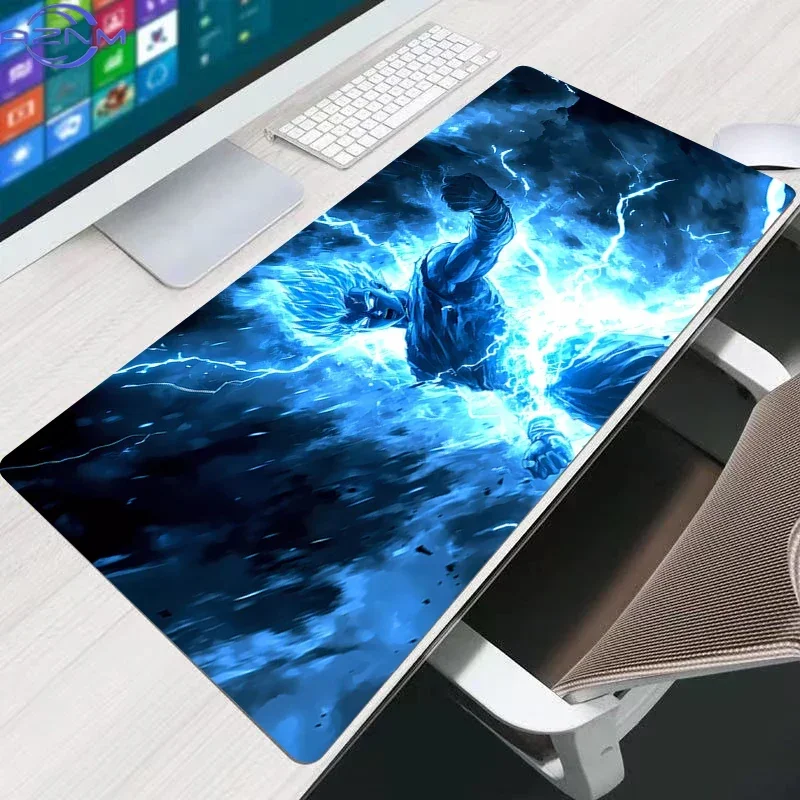 Dragon Ball Blue Vegeta Lightning Anime Mouse Pad, Rubber Non Slip Gaming Desk Mat, Cool Blue Thunder Effect HD Print Mouse Pad,