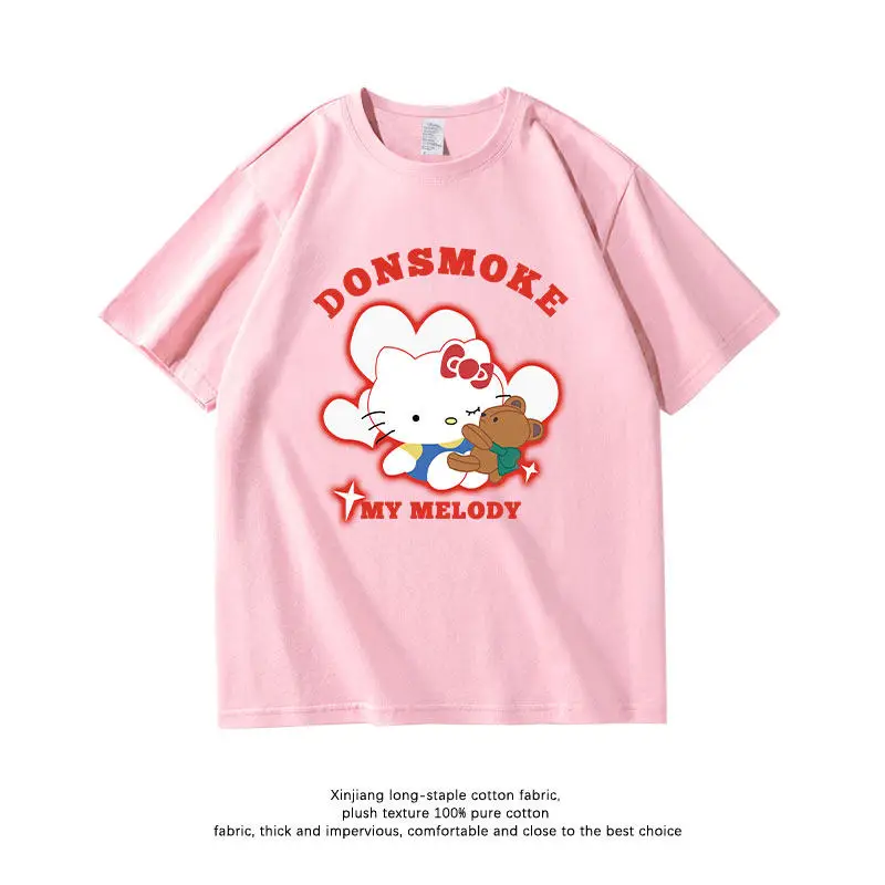 

Новая детская футболка с мультяшным принтом Sanliou Yuguigou Meiledi 2026 года, модная брендовая одежда для родителей и детей, с круглым вырезом, короткий рукав