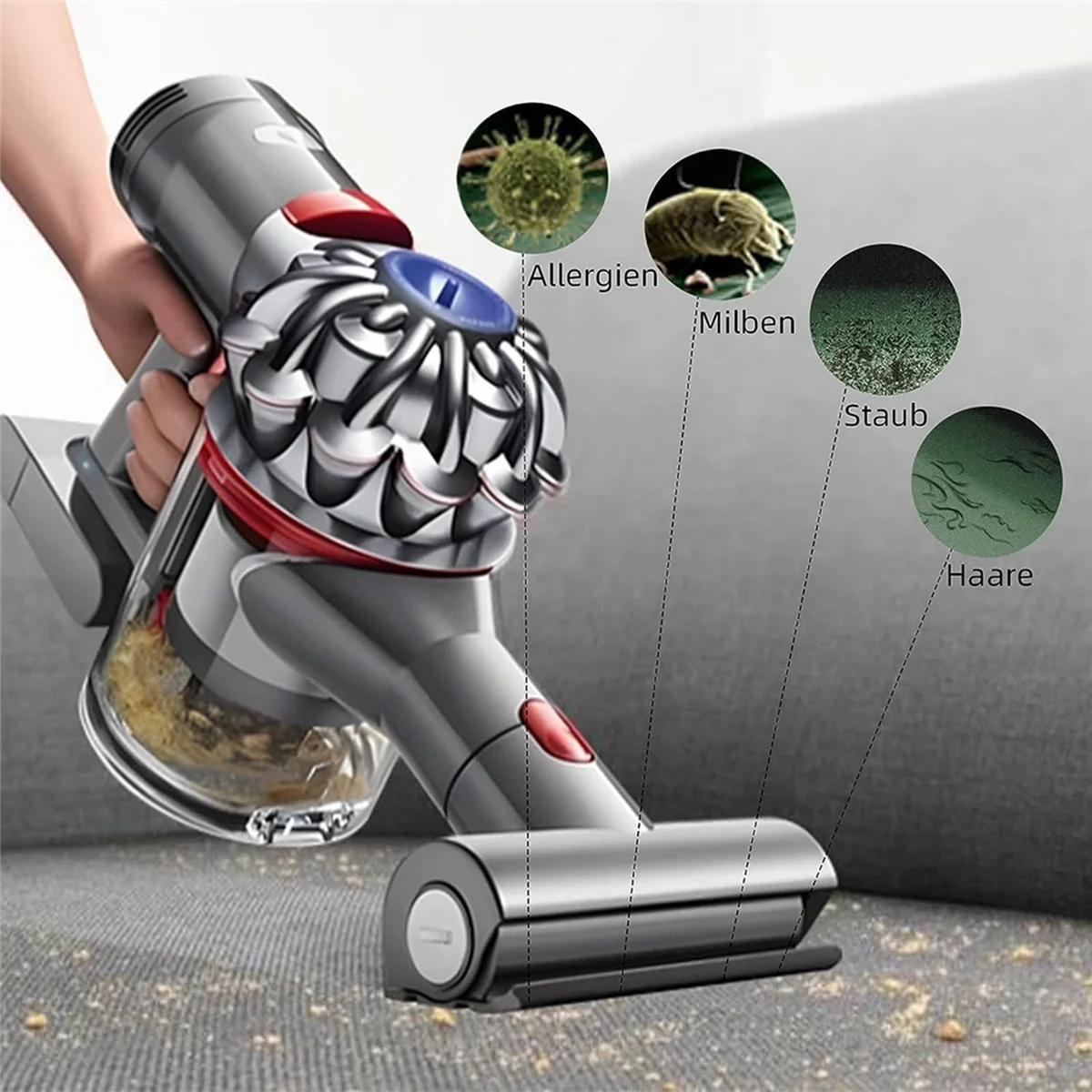 

popular Mini Turbine Nozzle Brush Head for Dyson V7 V8 V10 V11 V15 Cordless Vacuum Cleaners Head Replacement Parts
